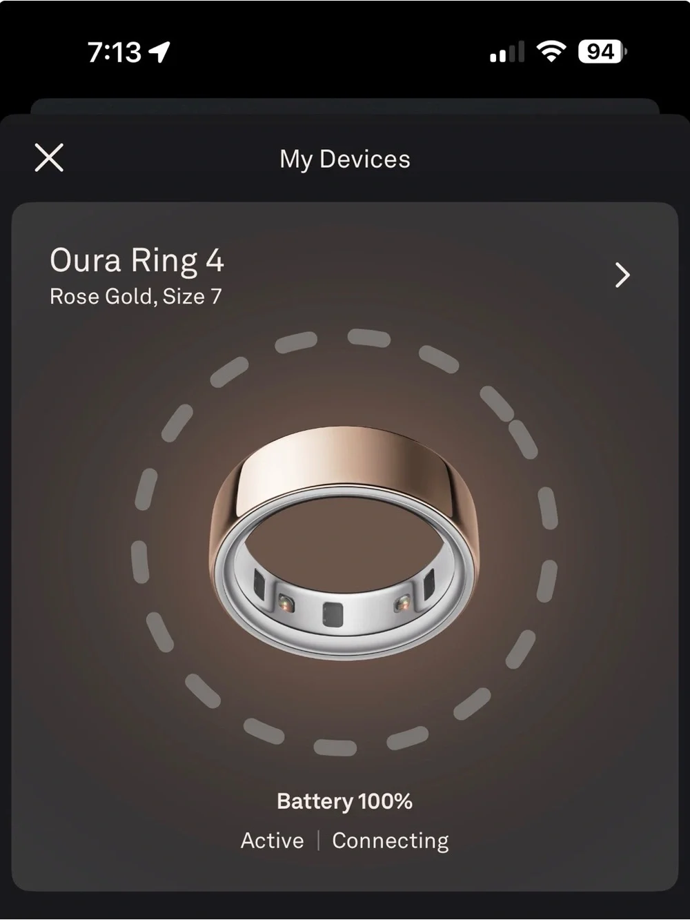 Oura Ring Rose Gold Size 7